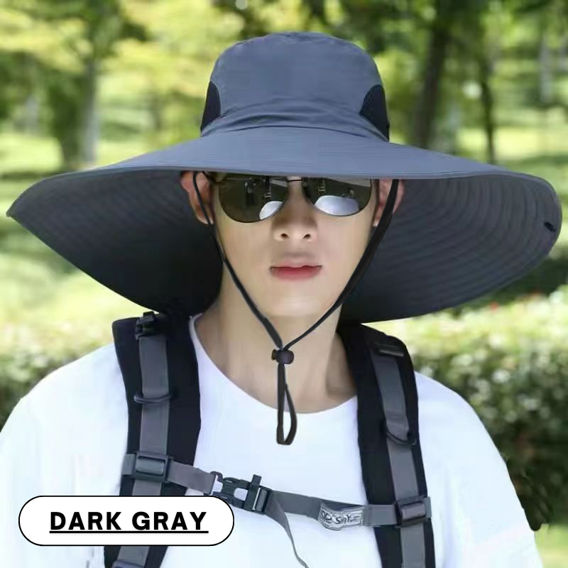 หมวกกันแดดปีกกว้างสำหรับกิจกรรมกลางแจ้ง เช่น เดินป่าหรือตกปลา