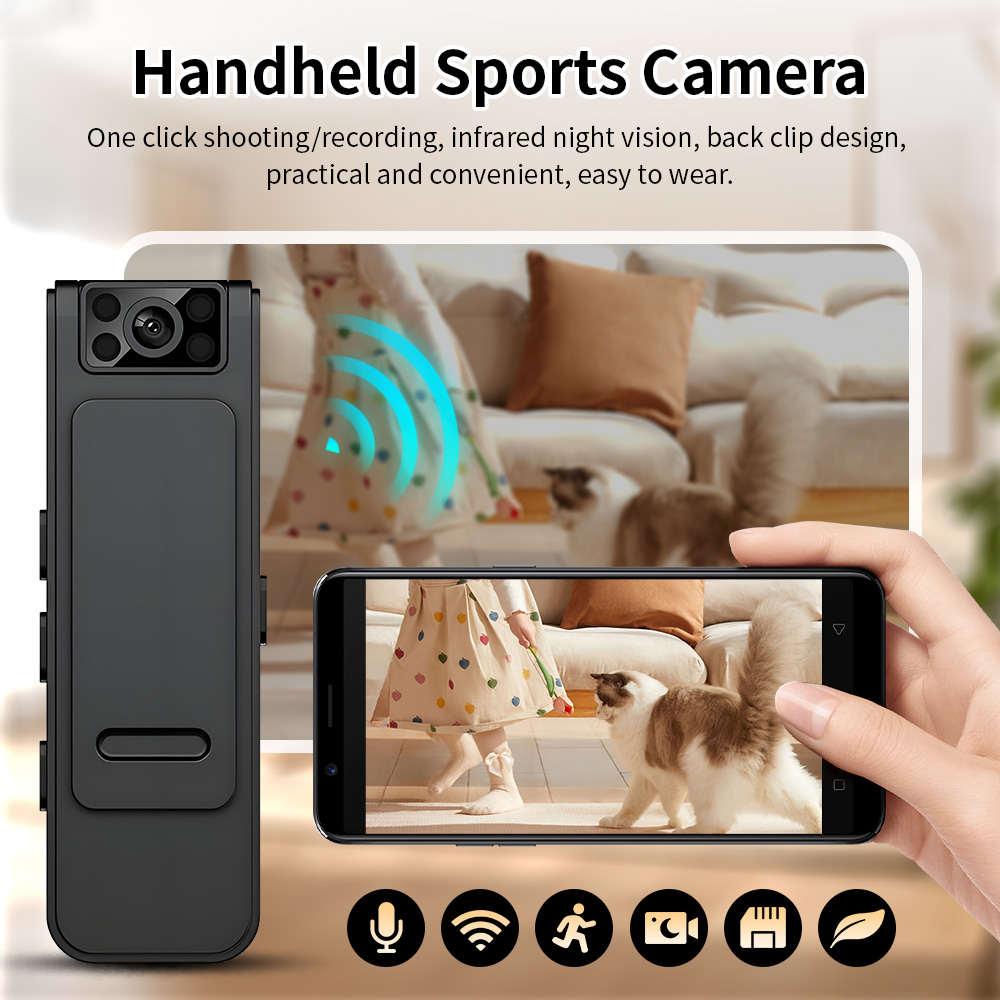 กล้องกีฬามือถือการประชุม Cam HD Night Vision 1080P เครื่องบันทึกการบังคับใช้กฎหมายแบบ On-Site