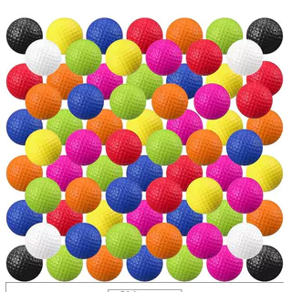ลูกกอล์ฟวัสดุ Pu สีเหลือง 10 ชิ้น แบบชั้นเดียว สำหรับฝึกซ้อมในร่ม