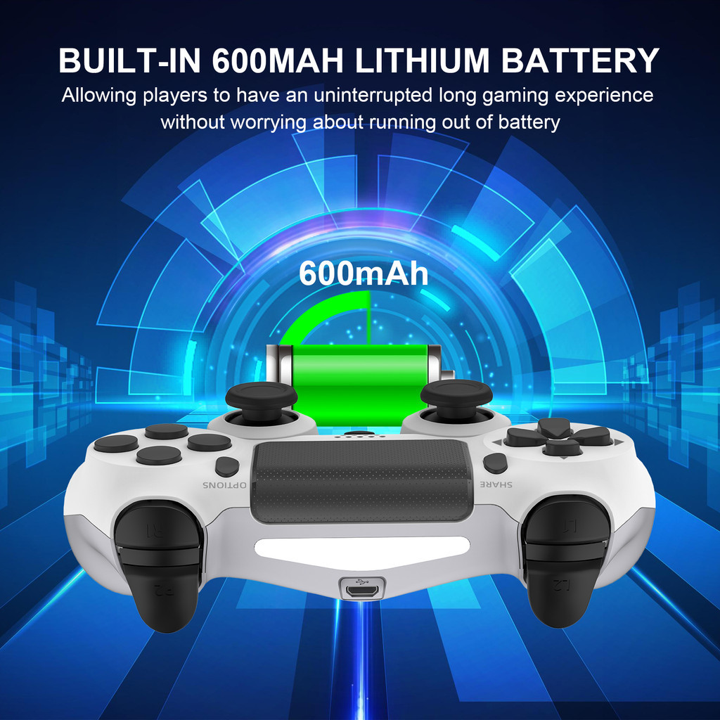 จอยสติ๊กควบคุมเกมไร้สายบลูทูธเข้ากันได้กับพีซี Android iOS แล็ปท็อป PS4 Gaming Pad