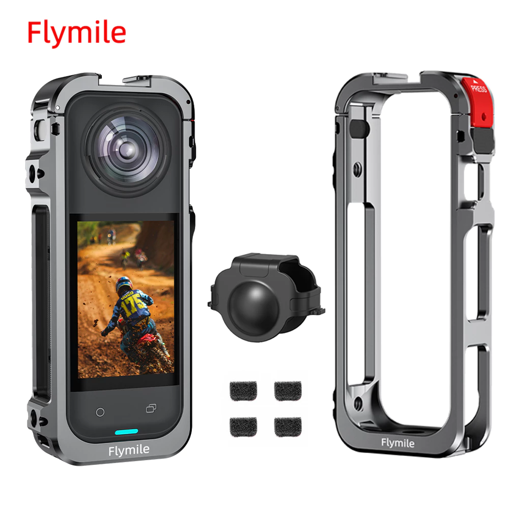 กรงกล้องโลหะกรณี Flymile X5 สําหรับ Insta360 X5 กรอบอลูมิเนียมอัลลอยด์