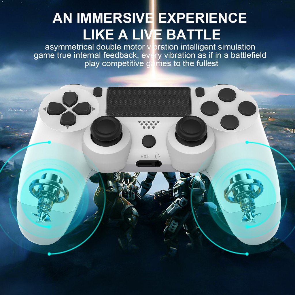 จอยสติ๊กควบคุมเกมไร้สายบลูทูธเข้ากันได้กับพีซี Android iOS แล็ปท็อป PS4 Gaming Pad