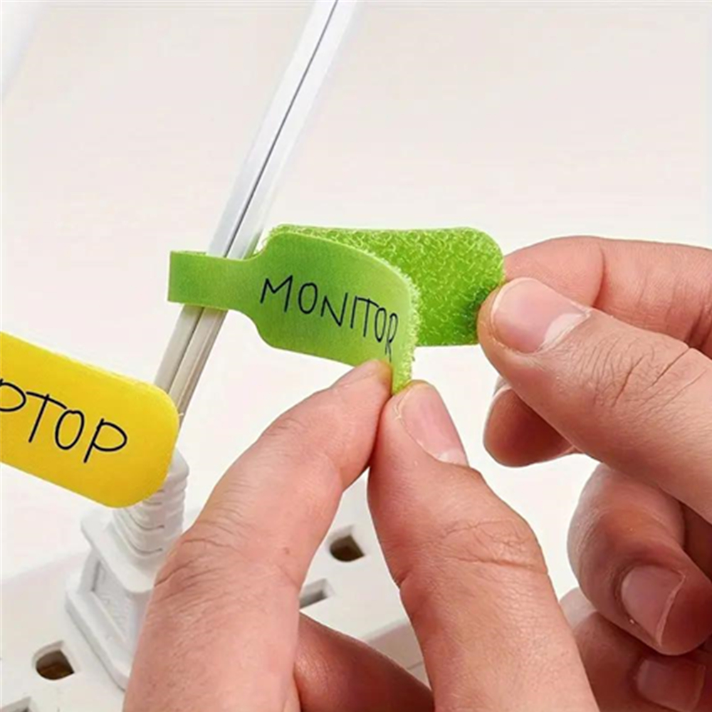 ป้ายสายเคเบิลสติกเกอร์ไนลอนสีสันสดใสแบบติดเอง - สำหรับการระบุที่ง่าย เหมาะสำหรับบ้านและสำนักงาน - รูปที่ 3