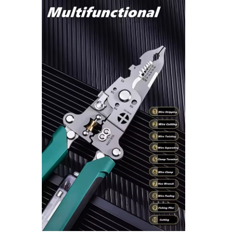 มัลติฟังก์ชั่น Wire Stripper ปากกาทดสอบไฟฟ้าเครื่องตัดสายเคเบิลแบบพับได้ Crimper เครื่องมือสําหรับตัดและสายไฟประเภท A/B/C 1 PC ราคา ถูกที่สุด ดีลบีเคเค แกลเลอรีภาพที่ 3