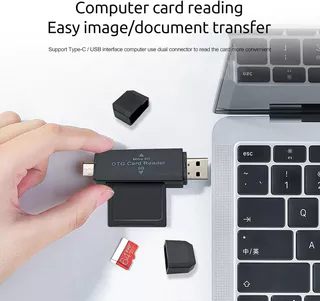 เครื่องอ่านการ์ด SD Type C TF 2 in 1 USB2.0 OTG อะแดปเตอร์อัจฉริยะความเร็วสูงสําหรับอุปกรณ์เสริมแล็ปท็อปพีซี
