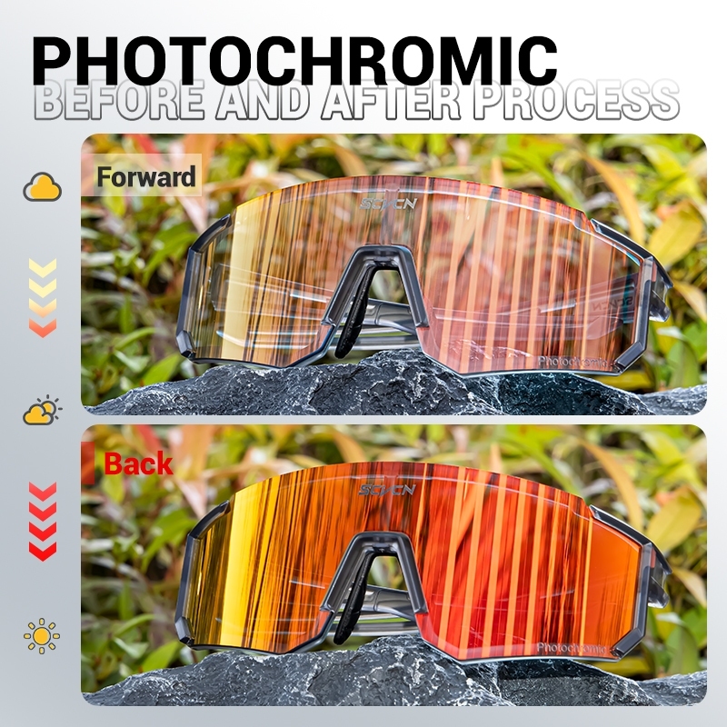 แว่นตากันแดด Photochromic รุ่นใหม่ สําหรับปั่นจักรยานกลางแจ้ง UV400 ขี่จักรยานเสือภูเขา กีฬา จักรยานทางเรียบ