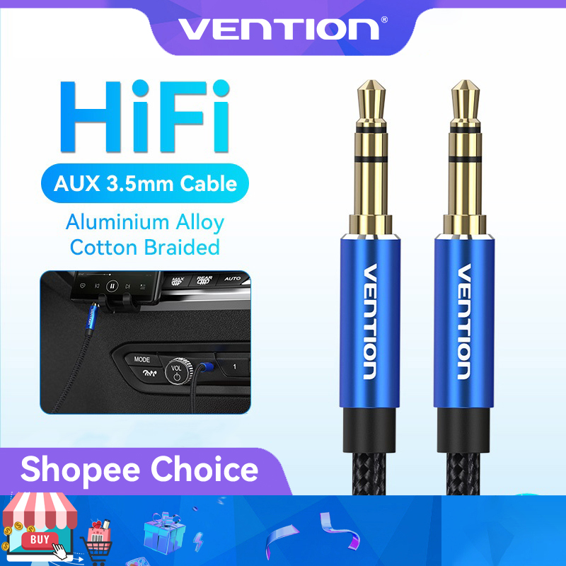 Vention สายสัญญาณเสียงชายกับชาย 3.5 มม. ไฮไฟ รถ สาย AUX TPE แจ็คเก็ต Universally Applicable ถึง 3.5 มม. อุปกรณ์