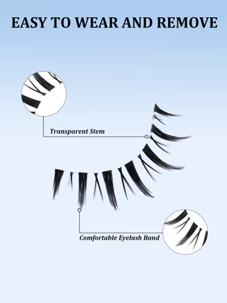Natural Transparent Band Lashes 10 คู่, แต่งหน้าแต่งงานเจ้าสาว, ปาร์ตี้และของใช้ประจําวัน, ตาโตนู้ด