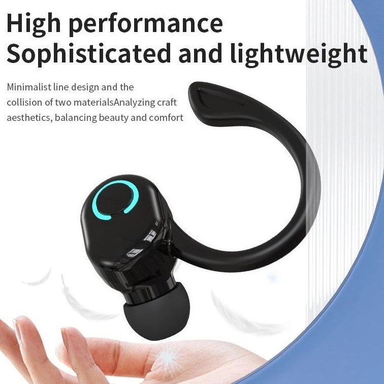 หูฟังไร้สาย หูฟังบลูทูธข้างเดียว หูฟัง HD สำหรับโทรศัพท์ ลดเสียงรบกวน น้ำหนักเบา กันการหลุด หูฟังสเตอริโอ