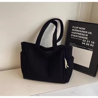 Velvet Corduroy Tote Bag กระเป๋าสะพายความจุขนาดใหญ่ของผู้หญิงกระเป๋าเดินทางอเนกประสงค์สําหรับทํางานและสันทนาการ