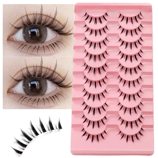 Natural Transparent Band Lashes 10 คู่, แต่งหน้าแต่งงานเจ้าสาว, ปาร์ตี้และของใช้ประจําวัน, ตาโตนู้ด