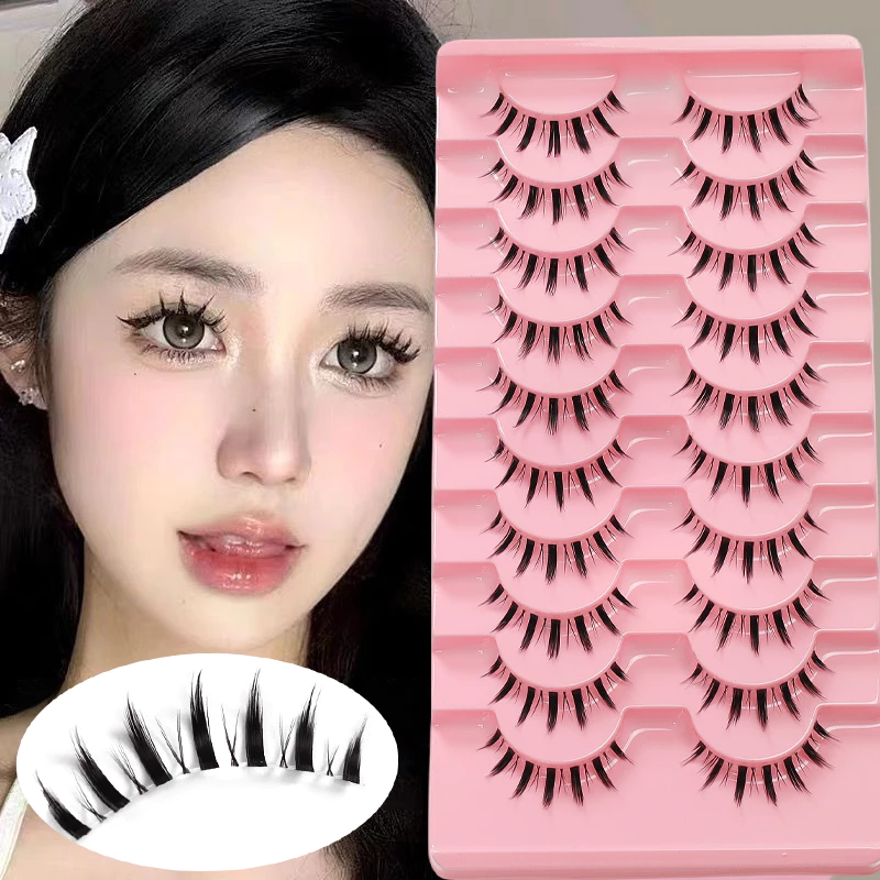 Natural Transparent Band Lashes 10 คู่, แต่งหน้าแต่งงานเจ้าสาว, ปาร์ตี้และของใช้ประจําวัน, ตาโตนู้ด