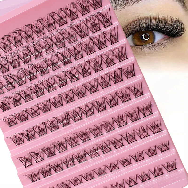 Slim Single Lash Clusters 110 ชิ้น D Curl 8-16 มิลลิเมตรผสมความยาวสีชมพูถาด Fluffy ธรรมชาติ Diy Exte