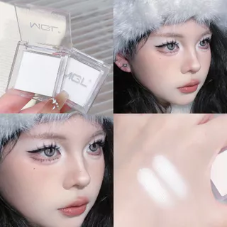 Single - Color Highlighting Powder Compact Chromogenic and Brightening, Pure White Eye Shadow Powder ของขวัญวันวาเลนไทน์