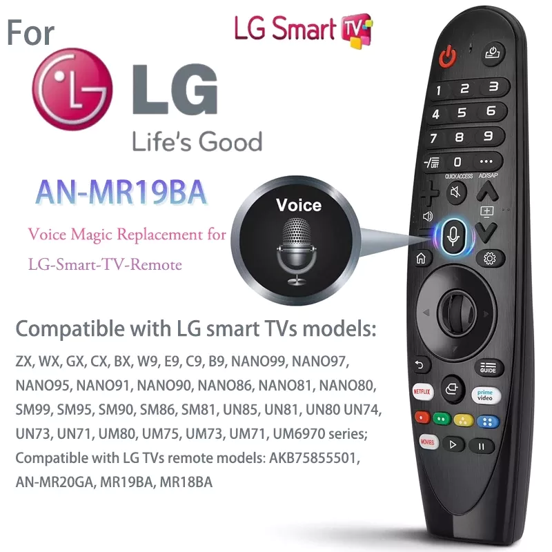 เสียง Magic Remote AKB75855501 สําหรับ LG สมาร์ททีวี Magic Remote Replacement AN-MR20GA MR19BA MR18BA Universal