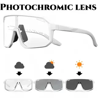 Photochromic Retro แว่นตากันแดดขนาดใหญ่ PC กรอบ Comfort สําหรับขี่จักรยานตกปลา Travel Unisex แว่นตาป้องกัน (สีเทาสไตล์เท่านั้น)