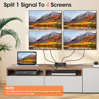 1 In 4 Out HDMI Splitter Amplifier HDCP 1080P 4K Dual Display สําหรับ HDTV DVD PS3 Xbox