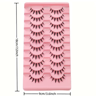 Natural Transparent Band Lashes 10 คู่, แต่งหน้าแต่งงานเจ้าสาว, ปาร์ตี้และของใช้ประจําวัน, ตาโตนู้ด