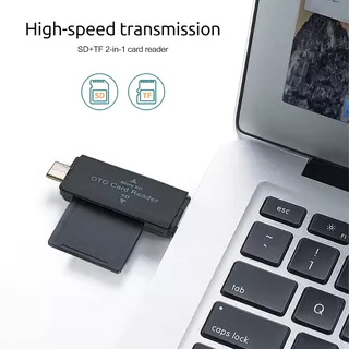 เครื่องอ่านการ์ด SD Type C TF 2 in 1 USB2.0 OTG อะแดปเตอร์อัจฉริยะความเร็วสูงสําหรับอุปกรณ์เสริมแล็ปท็อปพีซี