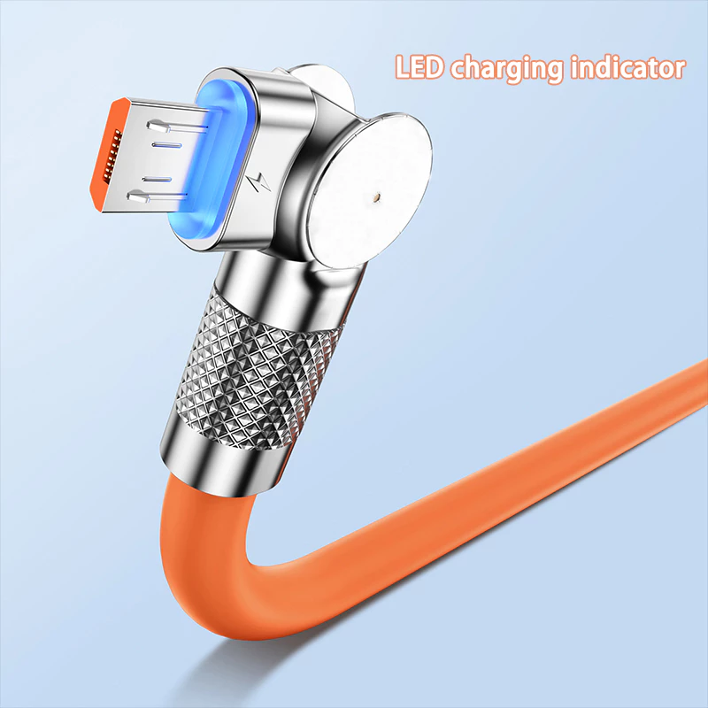 สายชาร์จ USB to Micro 100W หัวงอ 180° ชาร์จเร็ว thumbnail 3