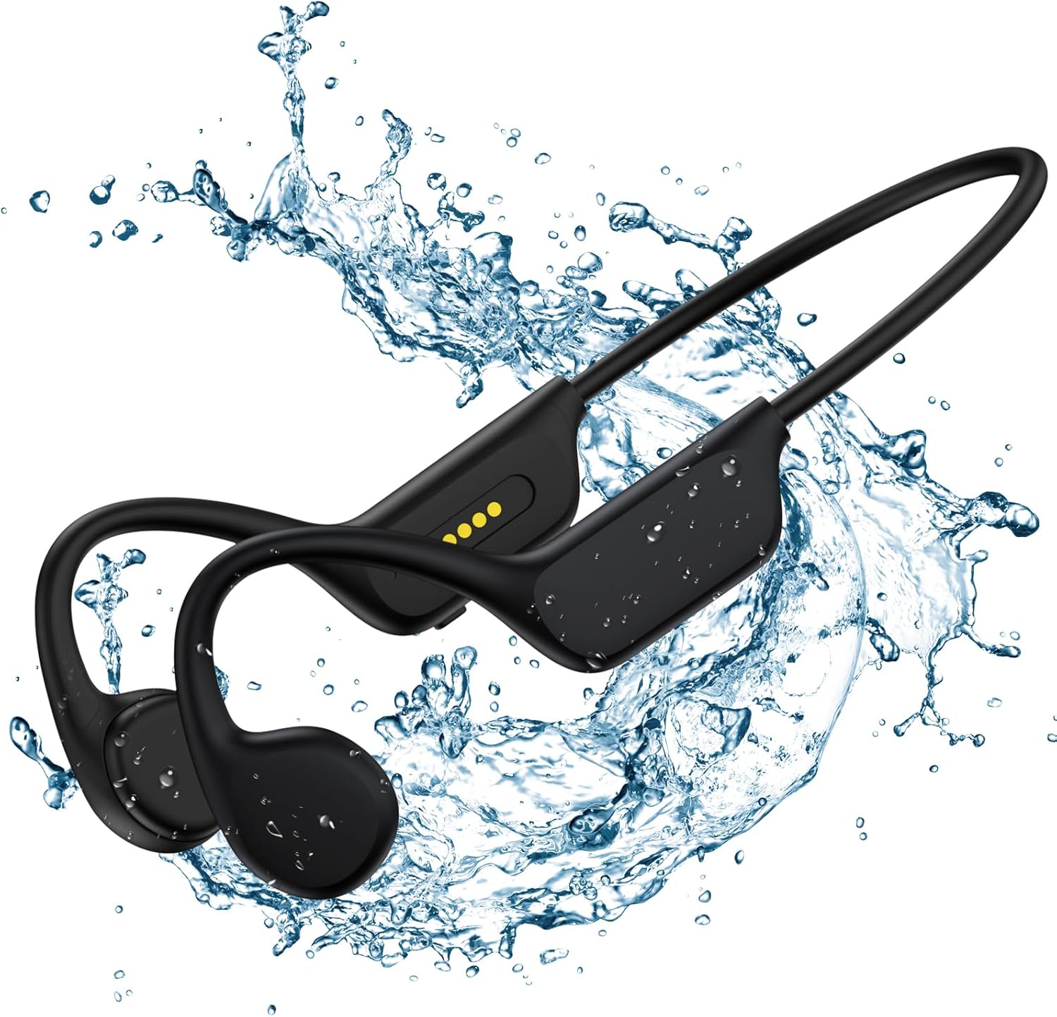หูฟังไร้สายการนํากระดูก IPX8 หูฟังกันน้ํา 32G หน่วยความจําอิสระพร้อมหูฟังไมโครโฟน HD