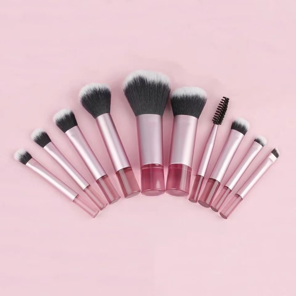 แปรงแต่งหน้าขนาดเล็ก 10 ชิ้นชุดแปรงแบบพกพาแปรงอายแชโดว์แป้ง - รูปที่ 4