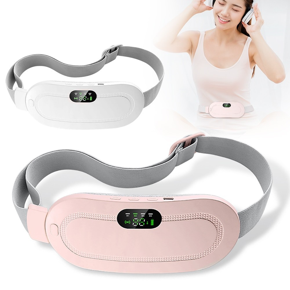 ประจําเดือนแผ่นความร้อนเข็มขัดอุ่นบรรเทา Cramps Vibrating นวดหน้าท้องไฟฟ้าเอวอุปกรณ์เครื่องมือดูแล