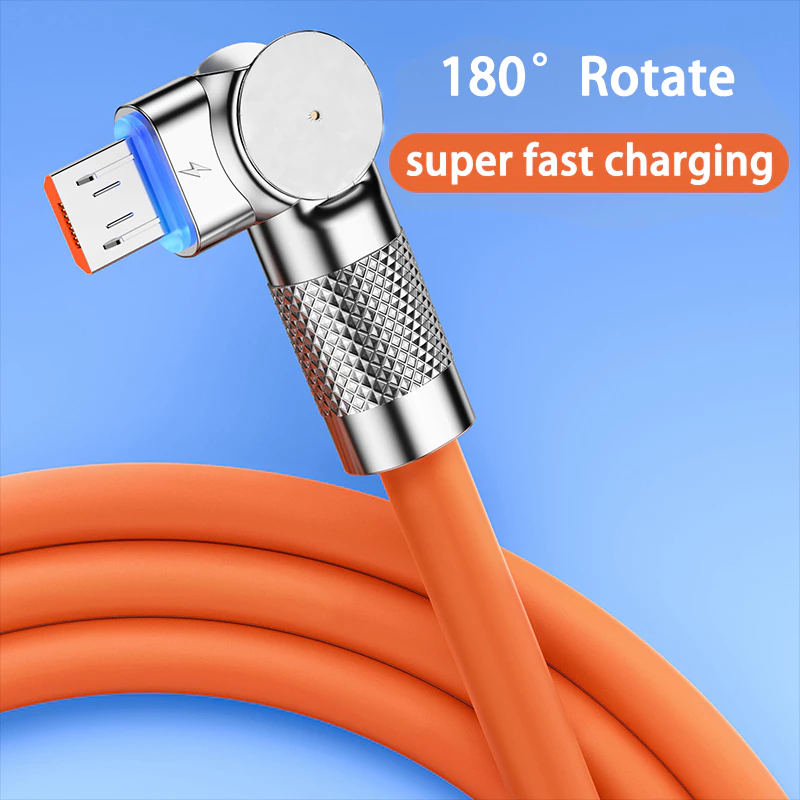สายชาร์จ USB to Micro 100W หัวงอ 180° ชาร์จเร็ว thumbnail 5