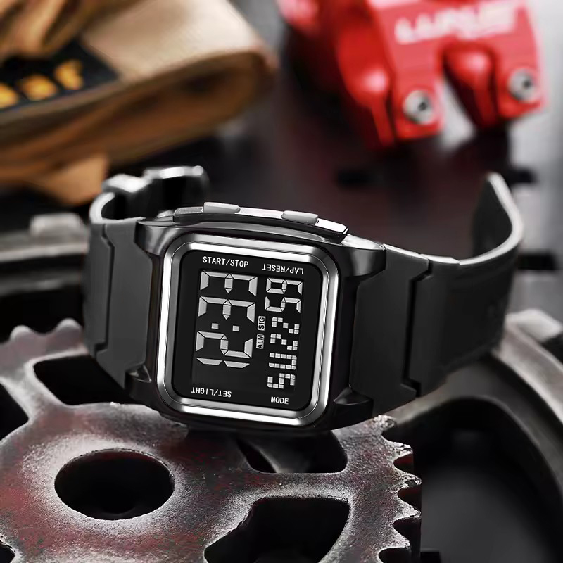 2ชิ้น ผู้ชายกันน้ําไฟ นํา นาฬิกาที่มีสายยางเรซิ่นกรณีของขวัญวันหยุด - รูปที่ 5