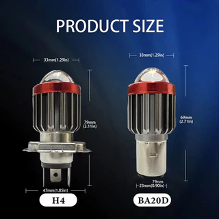 รถจักรยานยนต์ LED ไฟหน้า 12-80V H4 BA20D Bicolor เลนส์สูงต่ําสกู๊ตเตอร์หมอกโคมไฟ