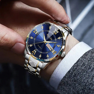 นาฬิกาผู้ชาย POSHI Premium: ปฏิทินคู่หรูหรา กันน้ํา สแตนเลส …