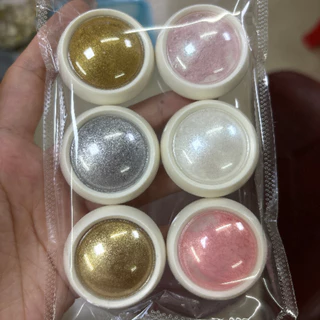 ชุดผงสีรุ้งใหม่สำหรับทำเล็บ -- ผงกระจกสีทองแชมเปญ 6 สี เนื้อสัมผัสละเอียดและมีมิติสูง
