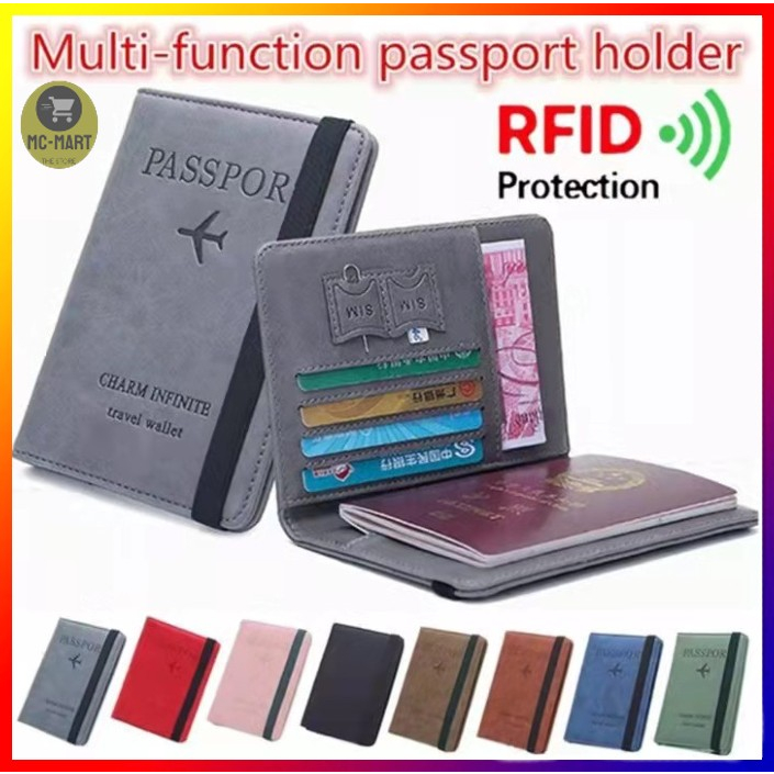 ซองหนังพาสปอร์ตป้องกัน RFID ซองพาสปอร์ต ซองบัตรเครดิต IC ซองพาสปอร์ตเดินทาง ซองซิมการ์ดเดินทาง
