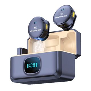 ไมโครโฟนไร้สายสําหรับ วิดีโอบล็อก ไมโครโฟนแบบหนีบเสื้อคู่ไมโ…