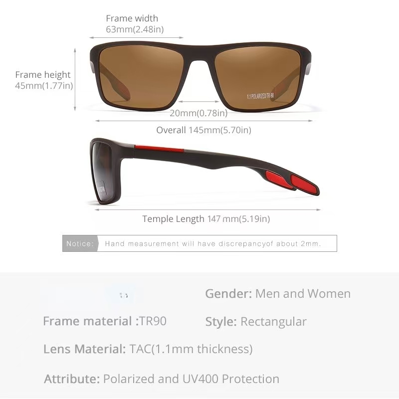 แว่นกันแดดโพลาไรซ์ TR90 น้ําหนักเบาใหม่สําหรับผู้ชาย – เฉดสีปิดกั้นแสงสีฟ้า UV400 สําหรับกลางแจ้ง/ปั่นจักรยาน ราคา ถูกที่สุด ดีลบีเคเค แกลเลอรีภาพที่ 3