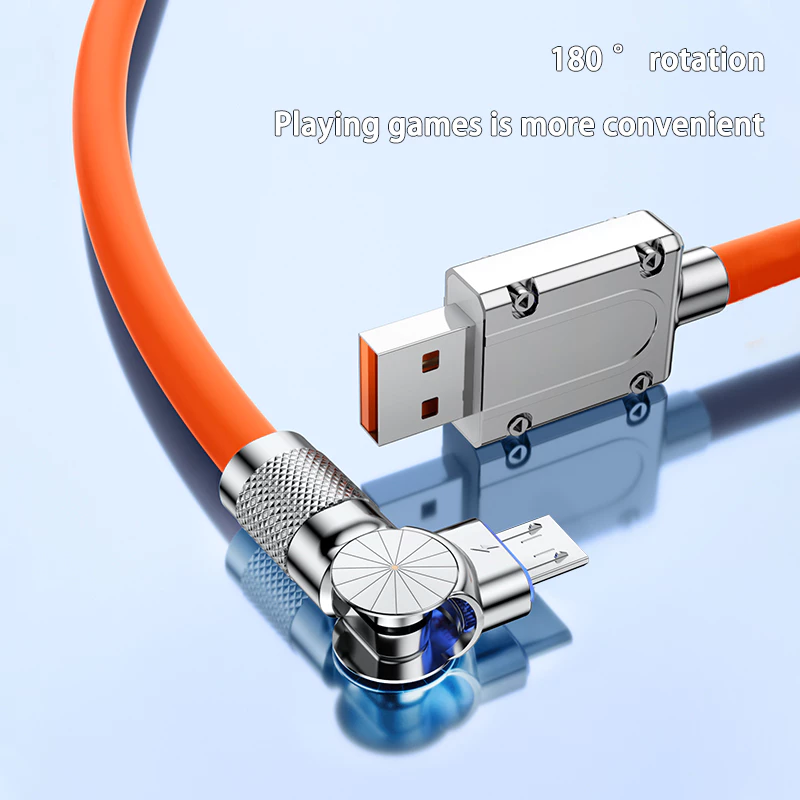 สายชาร์จ USB to Micro 100W หัวงอ 180° ชาร์จเร็ว thumbnail 6