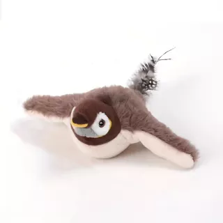 Interactive Flapping Wings Sparrow ของเล่นแมว Chirping Bird Touch Activated USB ชาร์จสําหรับลูกแมวสุนัขขนาดเล็ก