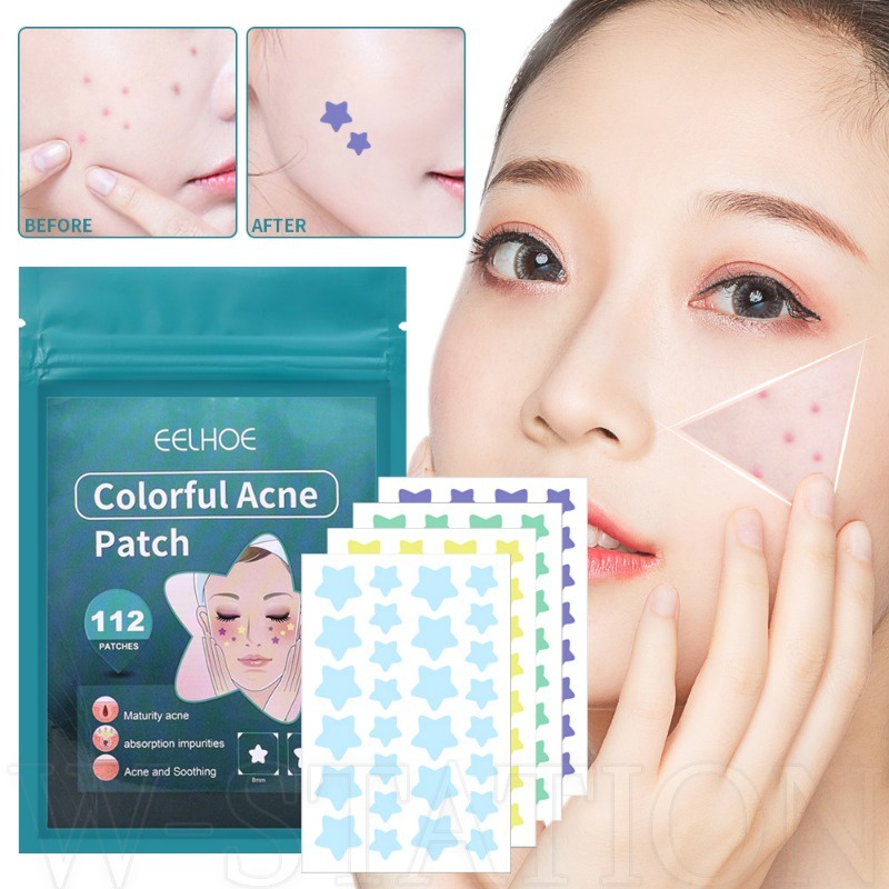 112pcs Mini Star ผีเสื้อที่มองไม่เห็นกําจัดสิว Pimple Patch สิวคอนซีลเลอร์ Face Spot Face Skin Care 