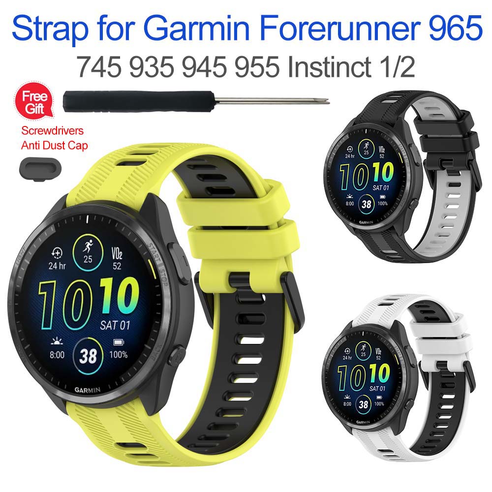 สายนาฬิกาซิลิโคนอ่อนนุ่ม compatívelกับ Garmin Forerunner 965 - สายนาฬิกาเปลี่ยนสําหรับสมาร์ทวอทช์รุ่