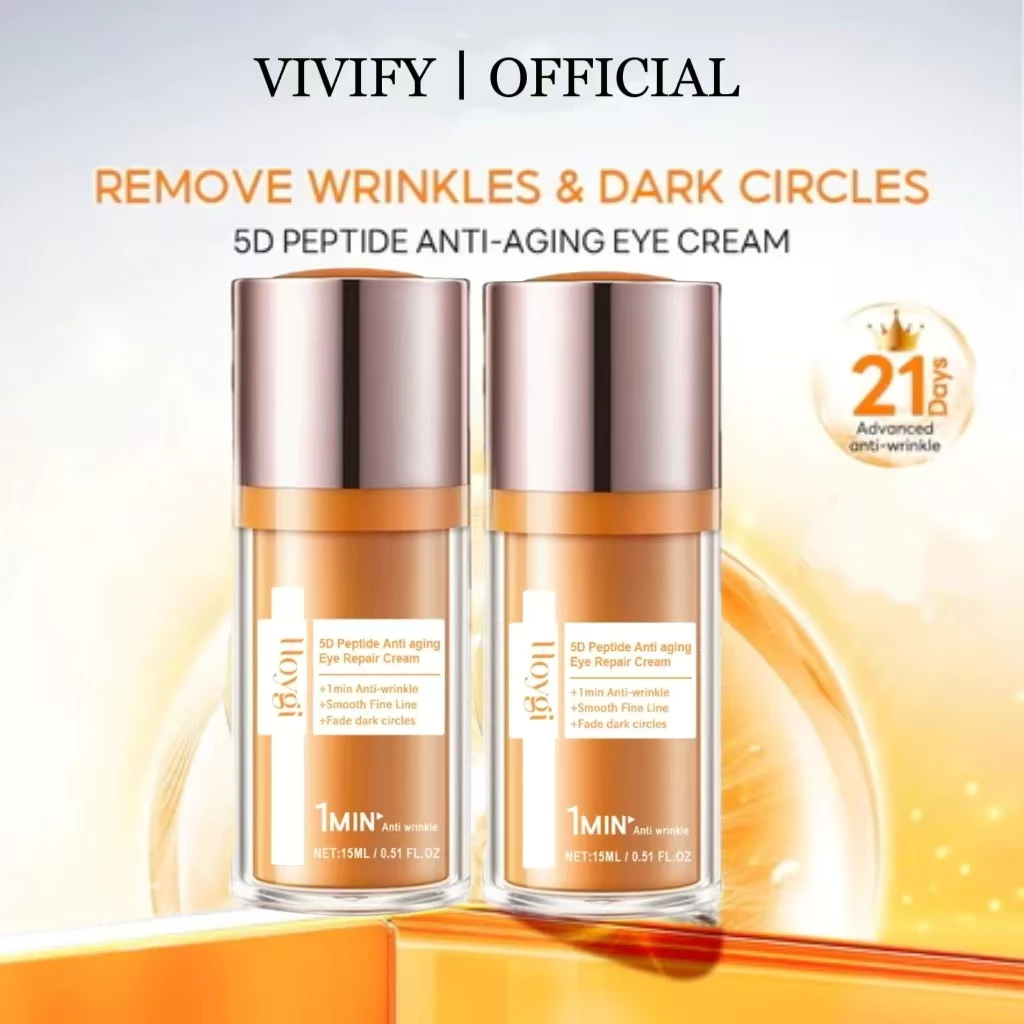 ครีมบํารุงรอบดวงตาเปปไทด์ 5D Anti-Aging Anti-Wrinkle Firming Fades Dark Circles Eyebag Repair 15ml