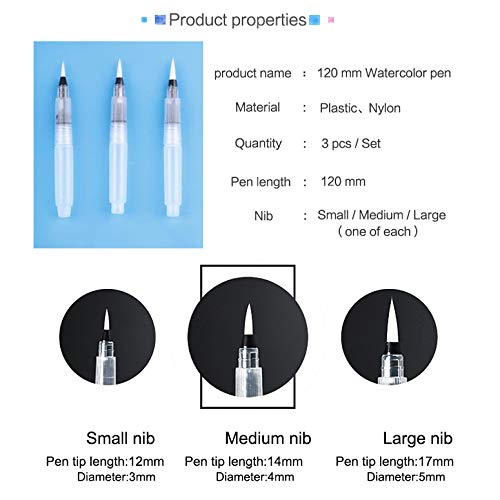 3ชิ้น/เซ็ตขนแปรงนุ่มใช้ทุ่มเทสีน้ําภาพวาดวาดปากกาน้ําแปรงปากกา - รูปที่ 7