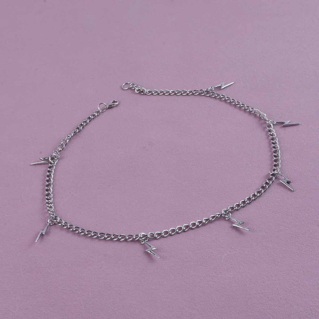 สร้อยคอโชคเกอร์โลหะผสมเรียบง่ายอินเทรนด์สําหรับผู้หญิงสไตล์ญี่ปุ่นสตรีทประกายเครื่องประดับ - รูปที่ 3