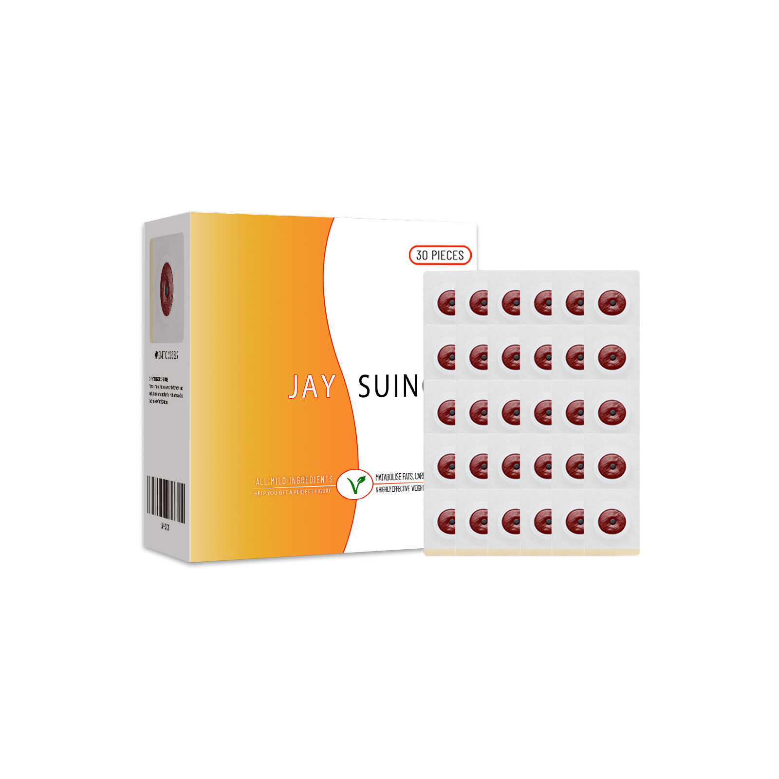 แผ่นแปะกระชับสัดส่วนสําหรับหน้าท้อง (30 ชิ้น) – Tummy Fat Burner Magnetic Navel