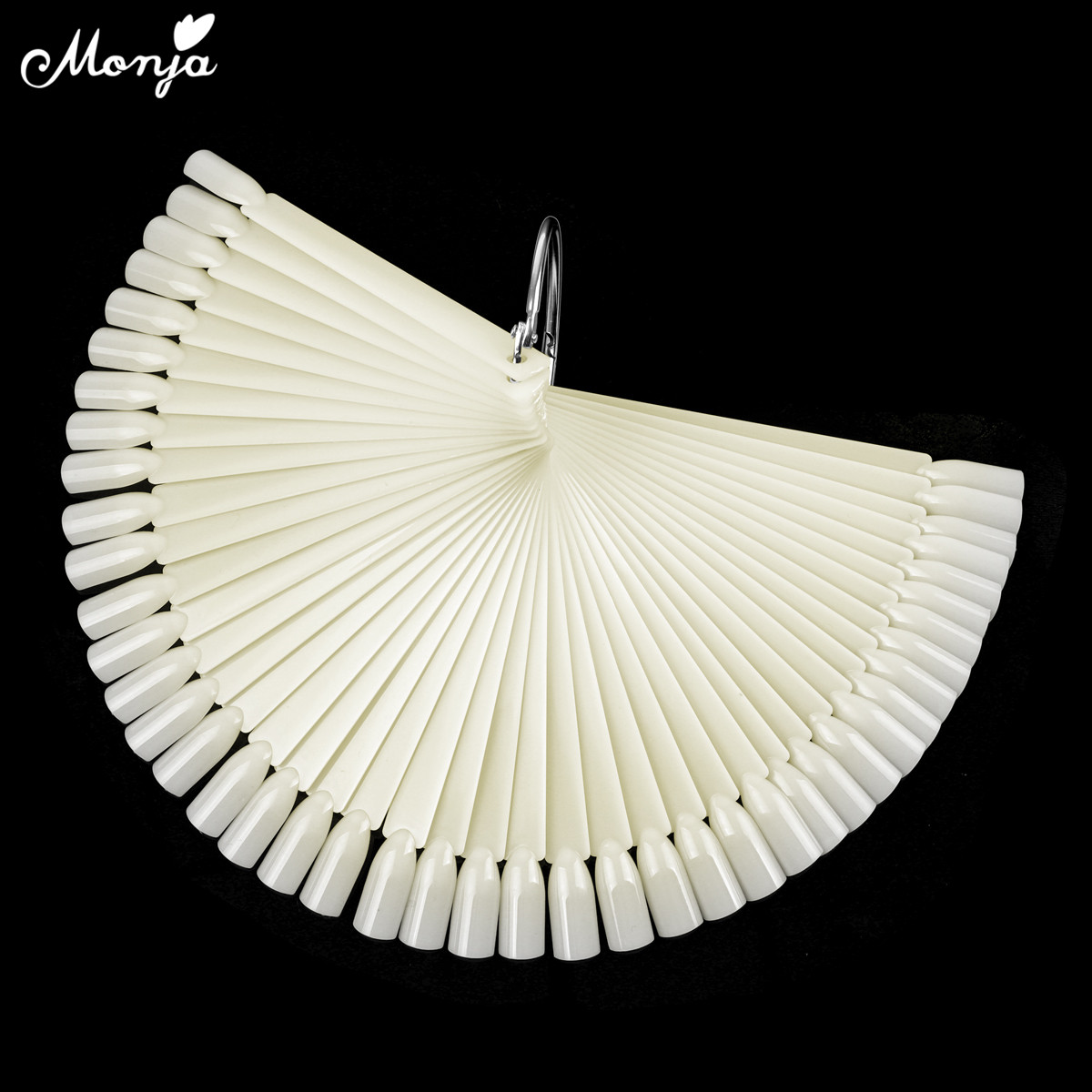 โมนจา 50 ชิ้น การ์ดฝึกงานทำเล็บ สีเจลพาเลตต์ แสดงผลถาด เล็บปลอมทรงโคฟินฝรั่งเศสแบบถอดได้ เครื่องมือทำเล็บ DIY - รูปที่ 3