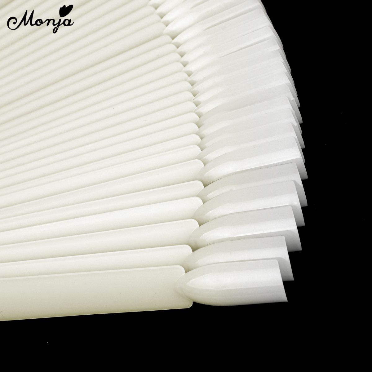 โมนจา 50 ชิ้น การ์ดฝึกงานทำเล็บ สีเจลพาเลตต์ แสดงผลถาด เล็บปลอมทรงโคฟินฝรั่งเศสแบบถอดได้ เครื่องมือทำเล็บ DIY - รูปที่ 4