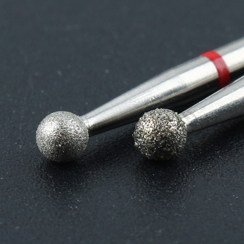 ดอกสว่านไฟฟ้าสำหรับทำเล็บ ขนาด 2.3/3/4 มม. แบบเพชรสีแดง เครื่องตัดมิลลิ่งสำหรับเครื่องมือดูแลหนังศอก - รูปที่ 3