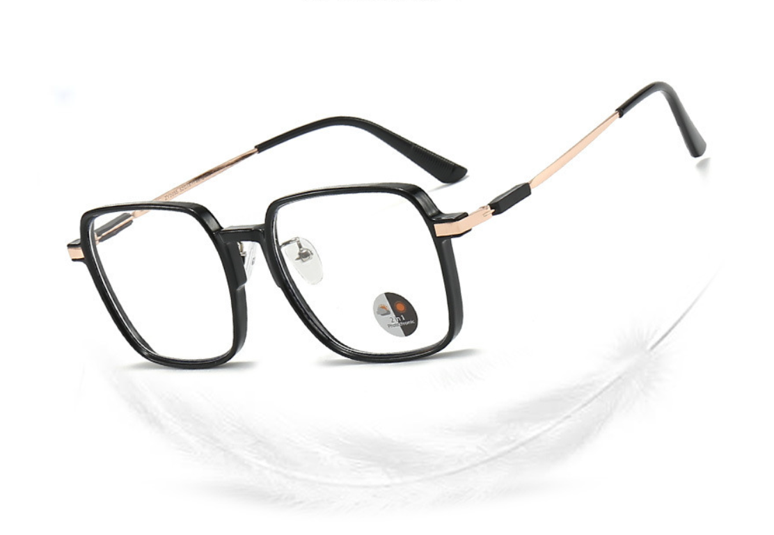 แว่นตาโฟโตโครมิกป้องกันแสงสีฟ้าป้องกันรังสียูวี400ป้องกันกรอบขนาดใหญ่เปลี่ยนสี ไม่จํากัดเพศ - รูปที่ 6