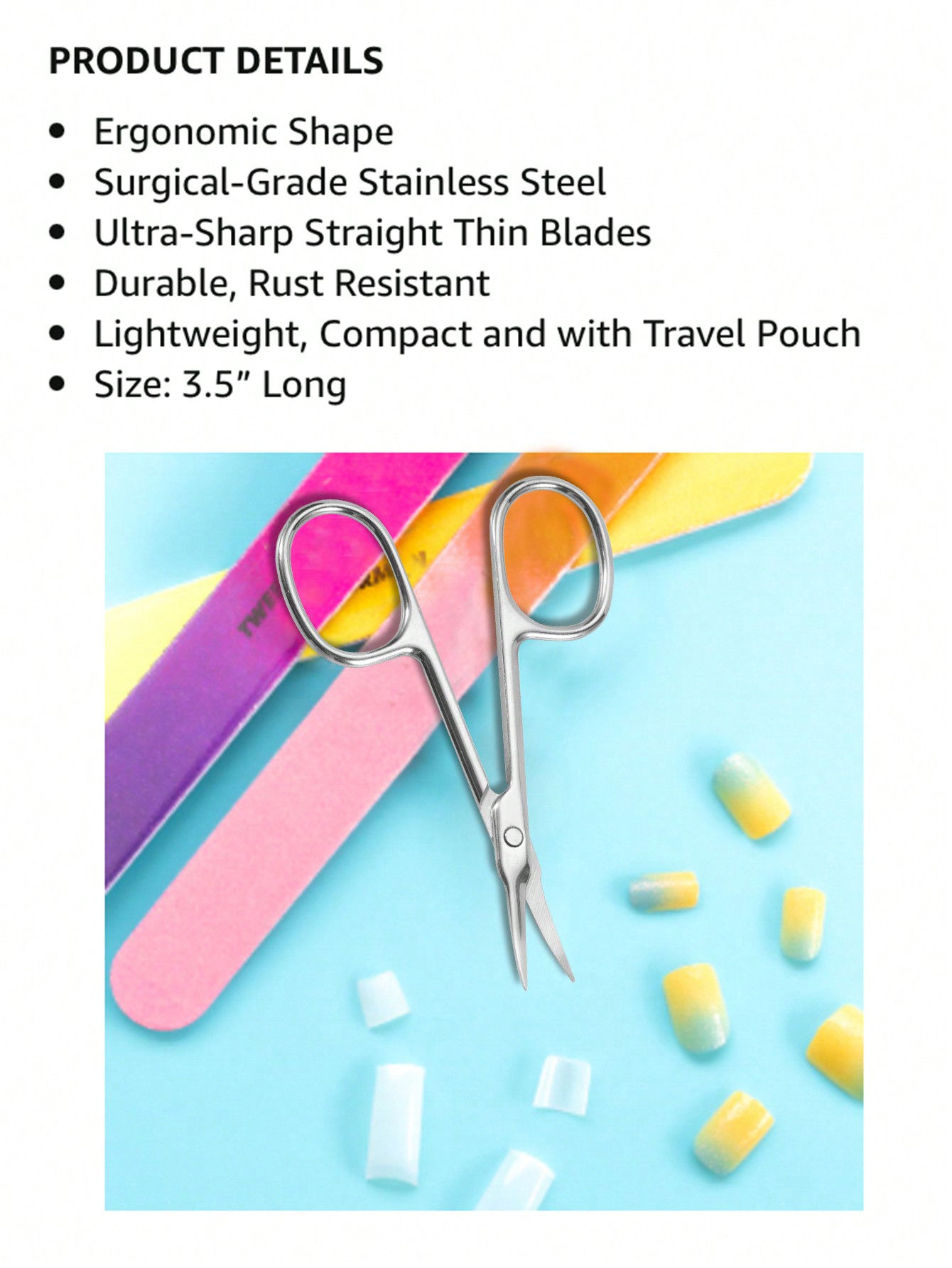 สแตนเลสกรรไกรขนาดเล็กกรรไกรตัดเล็บตัดแต่งคุณภาพสูง ,ผมและผิวที่ตายแล้วกําจัดปูนปลาสเตอร์ข้าวโพด - รูปที่ 3