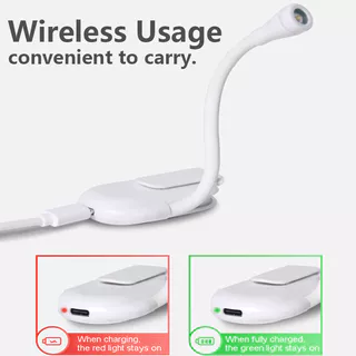 หลอดไฟอ่านหนังสือ LED แบบพกพาชาร์จผ่าน USB ป้องกันสายตา ไฟกลางคืนขนาดเล็ก 360° คลิปติดสำหรับอ่านหนังสือ เดินทาง ห้องนอน