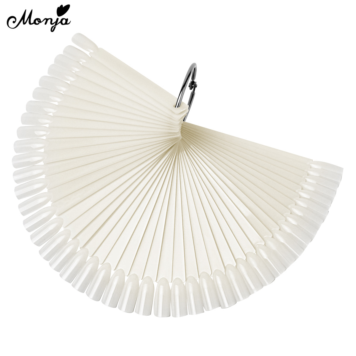 โมนจา 50 ชิ้น การ์ดฝึกงานทำเล็บ สีเจลพาเลตต์ แสดงผลถาด เล็บปลอมทรงโคฟินฝรั่งเศสแบบถอดได้ เครื่องมือทำเล็บ DIY - รูปที่ 2